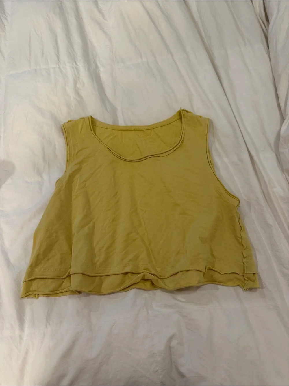Free people Women's Sleeveless Layered Hem Tank Top - Yellow